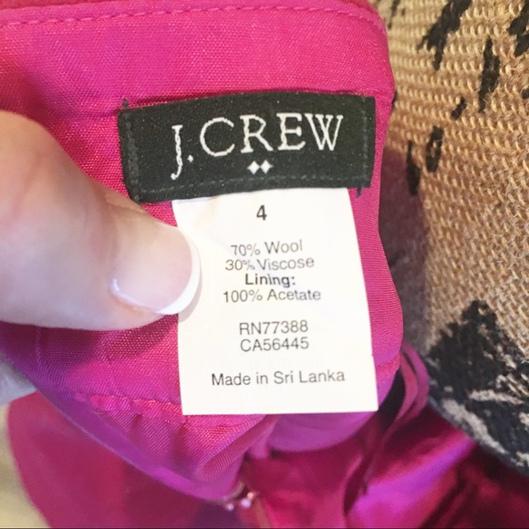 J Crew Fuchsia Wool Skirt Pockets Sz 4 Back Zip - Picture 5 of 5